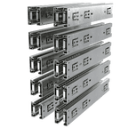 Angled right view of 10-pair bundle of 18-inch ball-bearing drawer slides