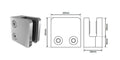 2 x Slimline clamp - Square front, flat back SS2205 - Image 1