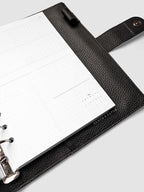 2027 Dated Weekly Horizontal Planner Inserts, Sunday Start, A5 6-Ring Punch, close-up of the bottom of the right page showing the lower portions of the Friday and Saturday columns and the mini monthly calendar in the bottom right corner