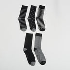 Pack x5 calcetines detalle gris caballero