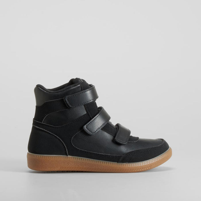 Botín cuña velcro negro NYC