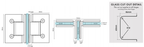 3 way Shower Door Hinge, T style hinge - Matt Black - Image 2