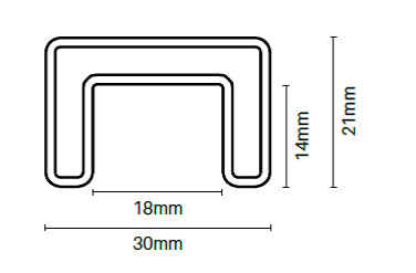 30 x 21mm Nanorail Deluxe - Suits Glass Up To 15mm Thick - Polish, Handrail - Image 2