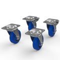 4in TCH Blue Swivel Caster and Brake Kit