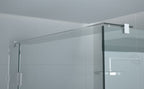 8mm glass brace bracket SMALL - SQUARE EDGE for frameless glass shower screen header bars - Image 3