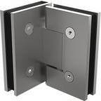 90 Degrees Frameless Shower Door hinge - Satin Chrome - Image 1
