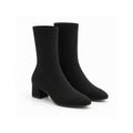 Black Rib-Knit Sock Boots