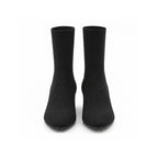 Black Rib-Knit Sock Boots