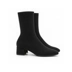 Black Rib-Knit Sock Boots
