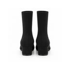 Black Rib-Knit Sock Boots
