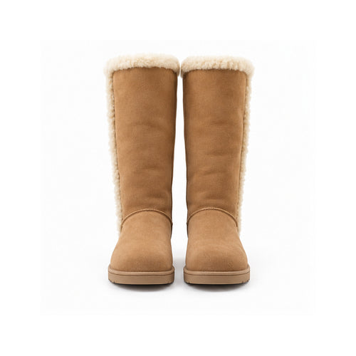 Camel Shearling Tall Boots