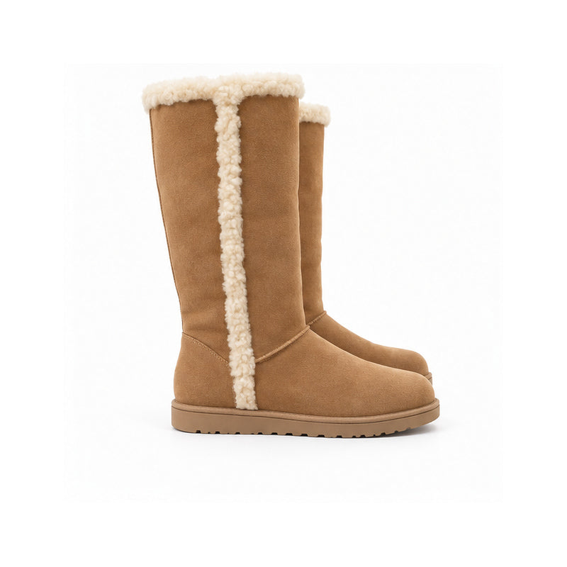 Camel Shearling Tall Boots