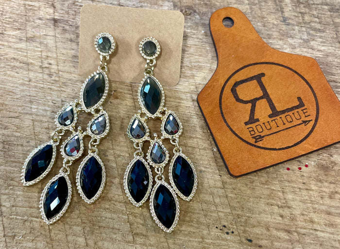 Julia Jem Black Earrings