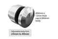 ADJUSTABLE 50mm Diameter glass standoff with adjustable body SS316 - Image 1