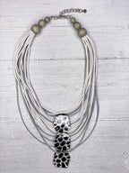 Alisha D Handmade Multi Strands Resin Pendants Necklace Animal Print