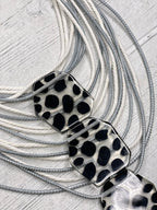 Alisha D Handmade Multi Strands Resin Pendants Necklace Animal Print