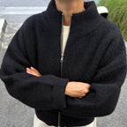 Alpaca Zip Jacket in Black