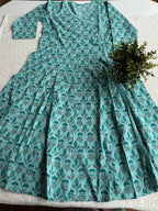 Anarkali printed cotton suit set