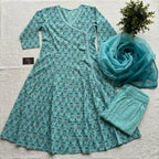 Anarkali printed cotton suit set