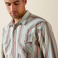 Ariat Mens Retro Hesperus Fitted Western Snap Shirts - Aquifer Plaid
