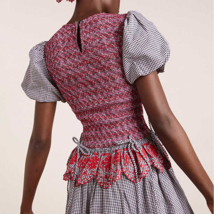 Audrey Mini Dress in Black & White Gingham