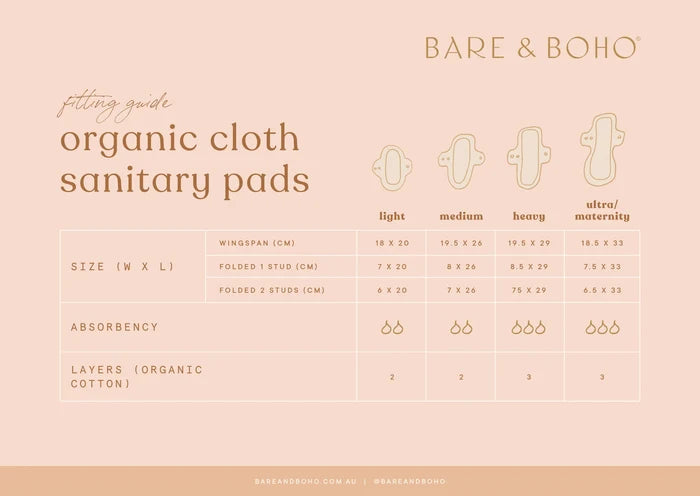 Go-For-Zero-Australia-Bare-And-Boho-Australia-Reusable-Pads-Size-Chart