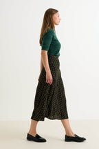 Barney Floral 13 Printed Midi Skirt - Bascora