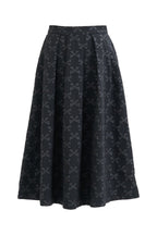 Belita Bow Black Jacquard Midi Skirt - Bascora