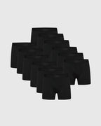 Black Boxer Trunks W/ Fly 12-Pack neatly arranged on neutral background.