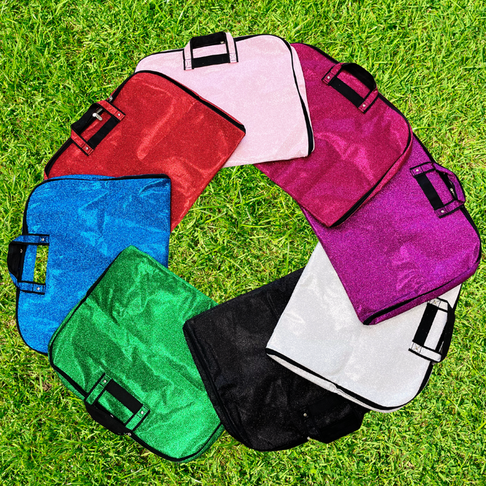 glitter garment bag, NGIL garment bag, dance garment bag, cheer garment bag, travel garment bag, competition garment bag, dancewear storage bag, wrinkle-free travel bag, glitter travel bag, dancer travel bag, cheerleader travel bag, monogram garment bag, foldable garment bag, lightweight dance bag, dance competition bag, glitter cheer bag, garment bag with hook, glitter clothing bag, sparkly garment bag, stylish travel bag, costume storage bag, dance outfit bag, cheer uniform bag
