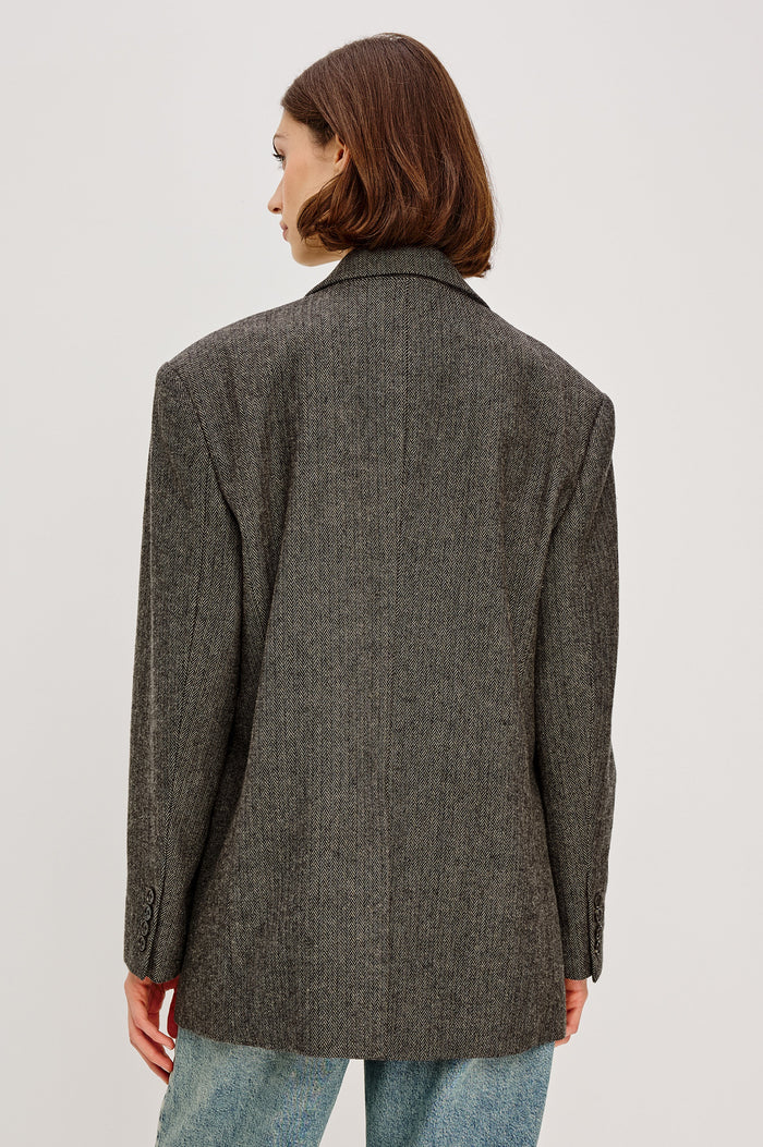 BRIDGES BLAZER - CAMEL BLACK HERRINGBONE