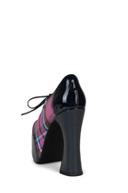 BRONTE Jeffrey Campbell Platform Oxford Navy Rose Plaid
