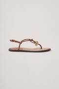 Brown Shell Pendant Flat Sandal_1