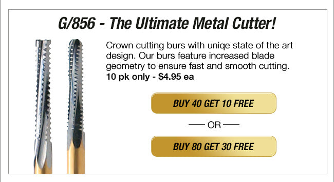 BU856-016-8  10-pk  X-REX Multi-Use Crown & Bridge Preperation Burs, The Ultimate Metal Cutter