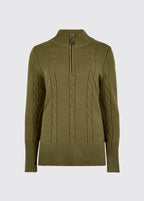 Burtonpoint Women’s zip neck sweater - Dusky Green