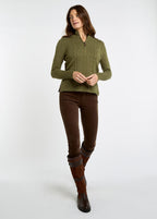 Burtonpoint Women’s zip neck sweater - Dusky Green