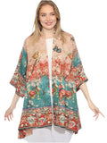 Butterfly Cherry Blossom Print Kimono Jacket - 0917BCBF