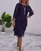 Camille - Robe à Pois Superposée Festive