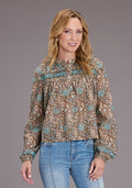 Carnation Print Blouse by Stetson