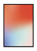 Minimalist design poster by Opposite Wall with Cayenne abstract graphic design of red and blue tie-dye background
