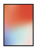 Minimalist design poster by Opposite Wall with Cayenne abstract graphic design of red and blue tie-dye background