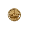 An off yellow button with an illustration of the Liberty Memorial tower from bird's eye view. On the top of the button it reads DEDICATION LIBERTY MEMORIAL and on the bottom it reads K.C.NOV.11,1926.