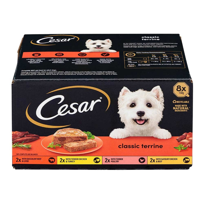 Cesar Classic Terrine Wet Dog Food Mixed 8 X 150G | Poundstretcher  343091