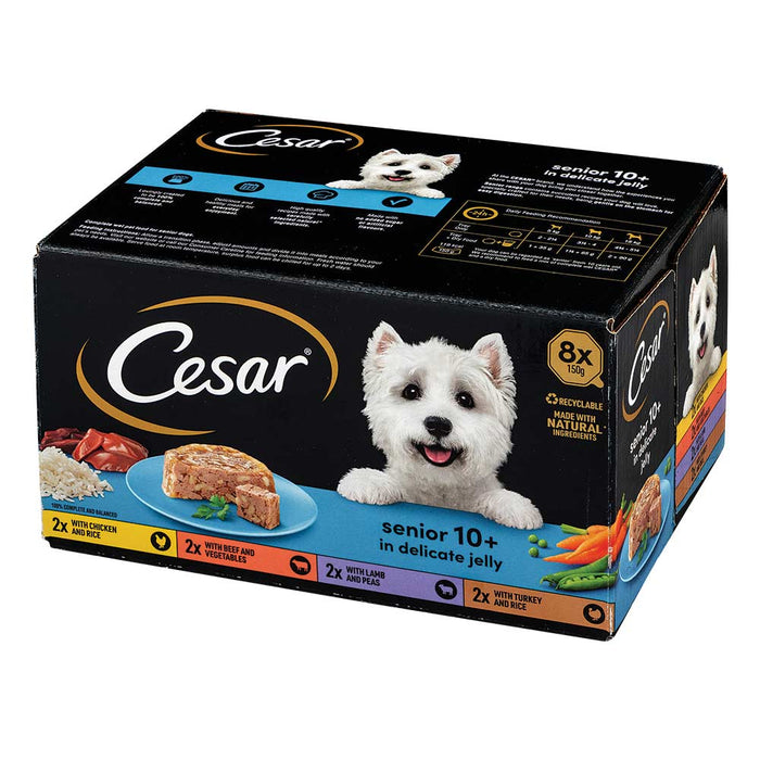 Cesar Senior 10+ In Delicate Jelly Wet Dog Food 150g x 8 Pack