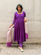 Chiffon Kalidar Set - Purple