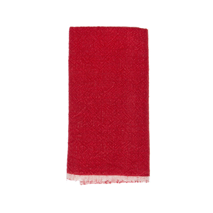 Chunky Linen Red Towels 20x30