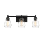 bathroom lighting, vanity lights, black lighting, black vanity light, clear vanity light, geometrical lights