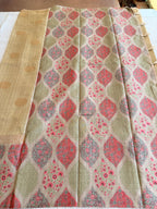 Coin bhutta digi border raw tussar saree