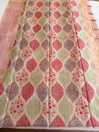 Coin bhutta digi border raw tussar saree