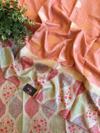 Coin bhutta digi border raw tussar saree